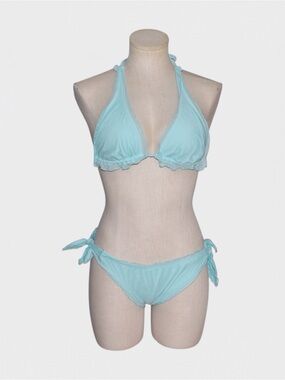 Victoria's Secret Vintage Y2K Ruffle Triangle Bikini Tie Side Swim Set